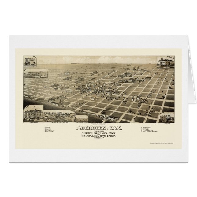 Aberdeen, SD Panorama Map - 1883 (Voorkant Horizontaal)