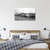 Aberdeen, WA - Uitzicht Waterfront en scheepvaart Canvas Afdruk (Insitu (Slaapkamer))