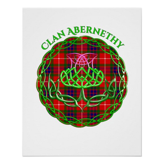 Abernethy Scottish Tartan Celtic Thistle Perfect Poster (Voorkant)