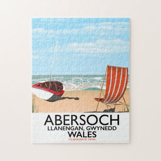 Abersoch Llanengan in Gwynedd, reisposter in Wales Legpuzzel (Verticaal)