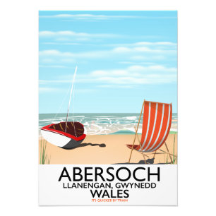Abersoch Llanengan in Gwynedd, Wales reisposter Foto Afdruk