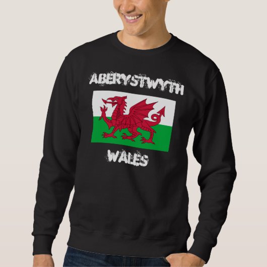 Aberystwyth, Wales met Welsh flag Trui (Voorkant)