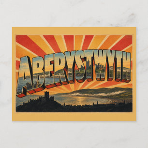 Aberystwyth Wales Oude Reis Kunst Briefkaart