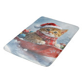 Abessijnse kat in slee laat het sneeuwen Kerstmis Badmat (Gekanteld)