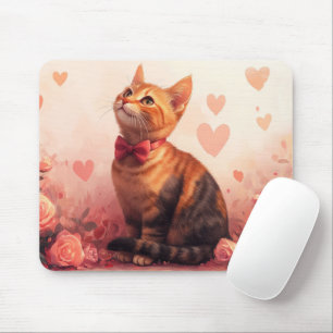 Abessijnse kat met rozen - Valentijnsdag Muismat