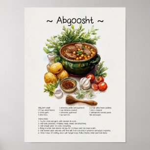 Abgoosht Recept Poster – Perzische voedselillustra