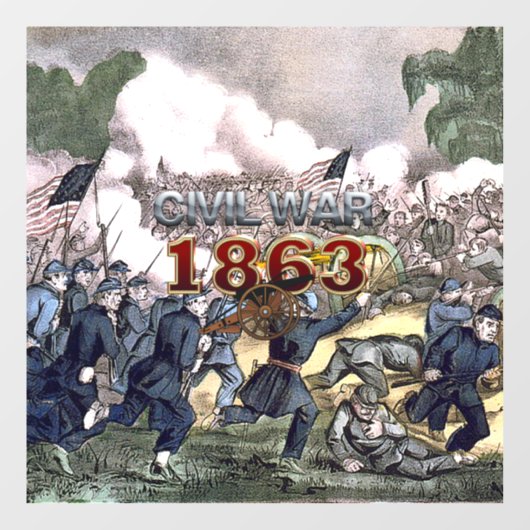ABH Civil War 1863 Window Cling Raamsticker (Vel)