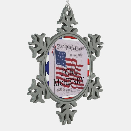 ABH Fort McHenry Tin Sneeuwvlok Ornament (Links)