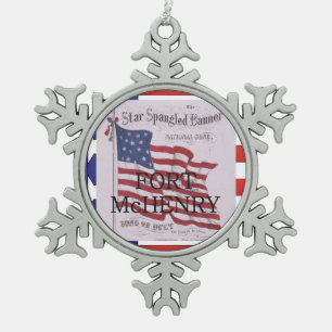 ABH Fort McHenry Tin Sneeuwvlok Ornament