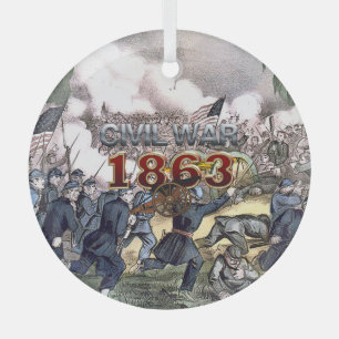 ABH Guerre civile 1863 Ornement en verre