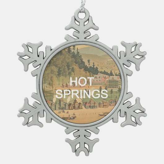 ABH Hot Springs Tin Sneeuwvlok Ornament (Voorkant)
