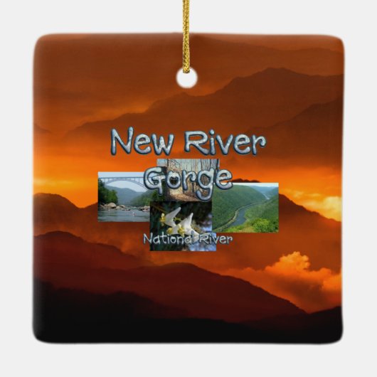 ABH New River Gorge Keramisch Ornament (Achterkant)