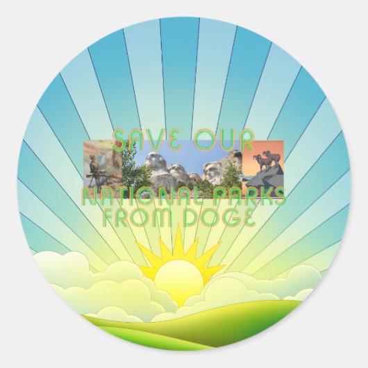 ABH Red Nationale Parken van Doge Ronde Sticker (Voorkant)