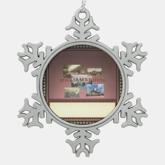 ABH Williamsburg Tin Sneeuwvlok Ornament (Voorkant)