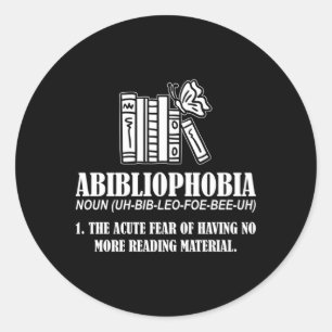 Abibliofobie Avid Reader of Boekenworm Ronde Sticker