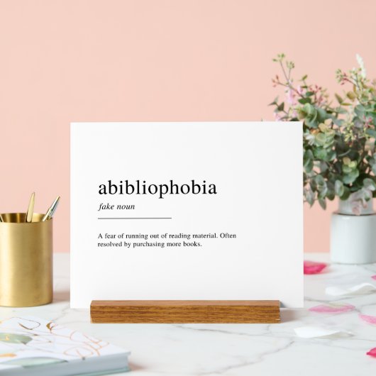 Abibliofobie definitie acryl bord (Huwelijk)