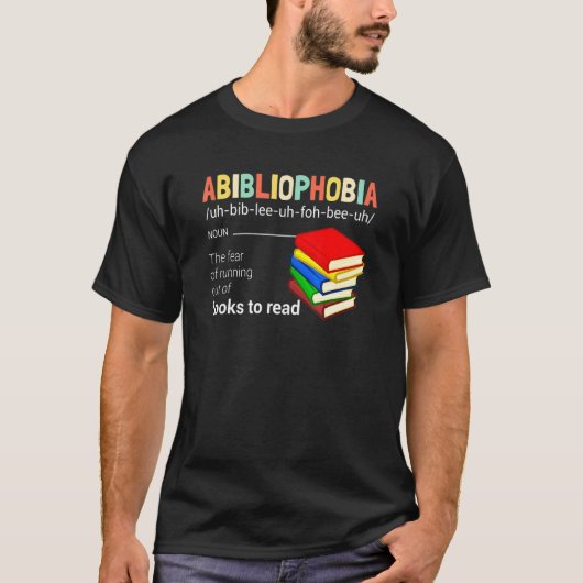 Abibliofobie Definitie Referentie Bladwijzer Reade T-shirt (Voorkant)