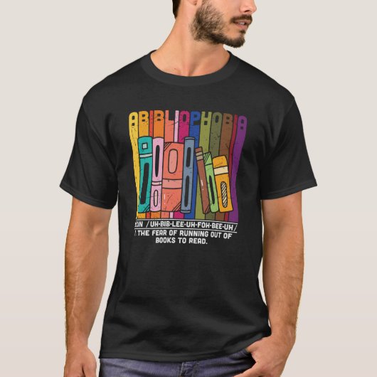 Abibliofobie Definitie Retro T-shirt (Voorkant)