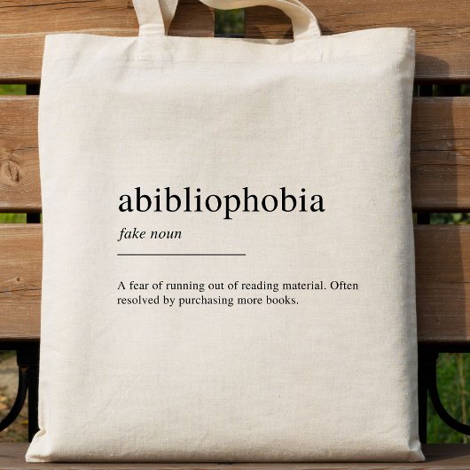 Abibliofobie definitie tote bag