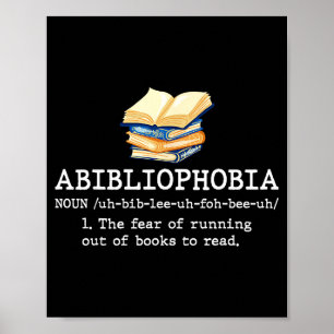 Abibliophobia definitie leuke leesboekworm poster