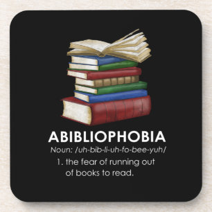 Abibliophobia Funny Reading Book Reader Bookworm Bier Onderzetter