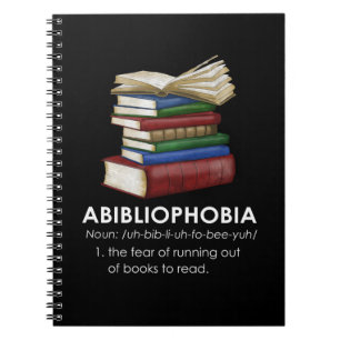 Abibliophobia Funny Reading Book Reader Bookworm Notitieboek