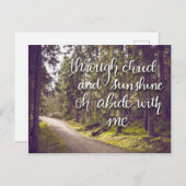 Abide Avec Moi Hymn Hand Lettré Carte Postale (Devant / Derrière)