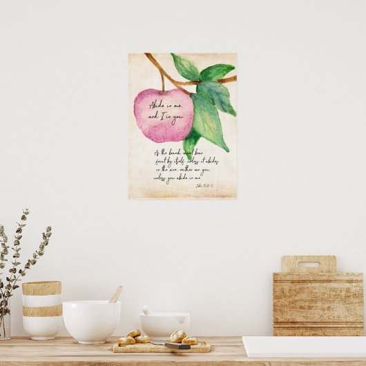 Abide in me Fruitful Apple Poster (Keuken)
