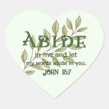 Abide in Me Heart Sticker