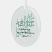 Abide in me Scripture Verse John 15:7 Glas Ornament (Voorkant links)