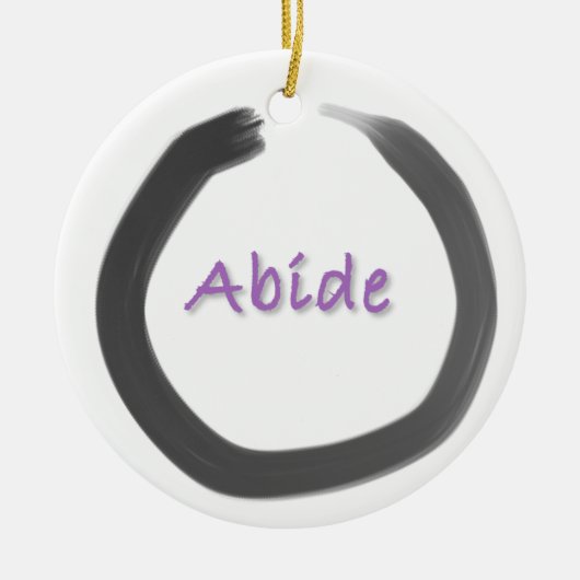 Abide Zen Buddhist Enso Cirkel Keramisch Ornament (Voorkant)