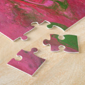 Abigail 2 Crazy Pink Green Abstrait Puzzle (Côté)