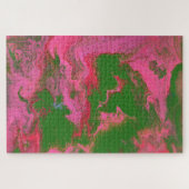 Abigail 2 Crazy Pink Green Abstrait Puzzle (Horizontal)