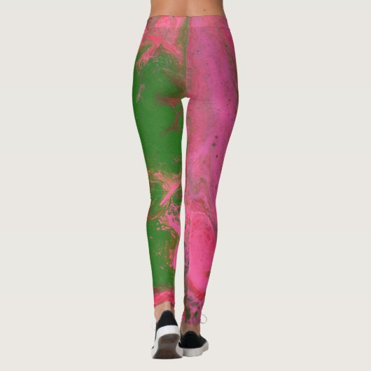 Abigail 2 Crazy Rose Vert Leggings Abstraits (Dos)