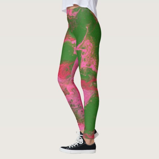 Abigail 2 Crazy Rose Vert Leggings Abstraits (Gauche)