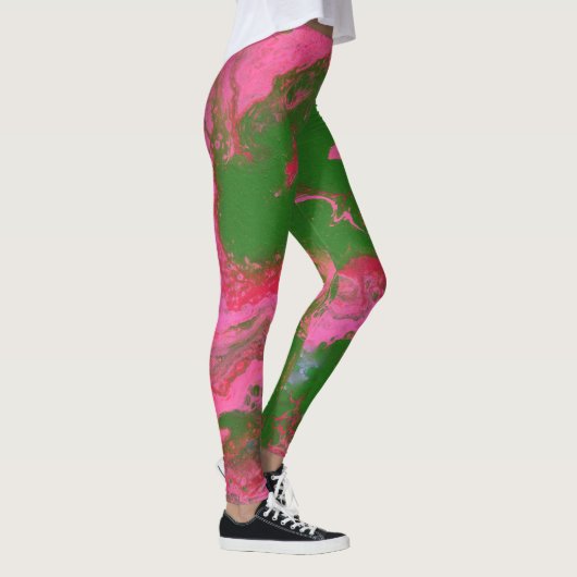 Abigail 2 Crazy Rose Vert Leggings Abstraits (Droite)
