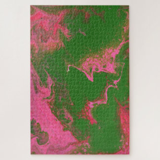 Abigail 3 Wild Roze Groen Abstract Puzzel