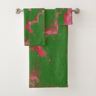 Abigail 3 Wilde Roze Groene Abstracte Badhanddoeke Bad Handdoek