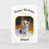 Abigail Calico Kitten Happy Birthday Kaart (Voorkant)