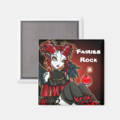 "Abigail" Red Gothic Fire Fairy Angel Magnet (Recto/Verso)