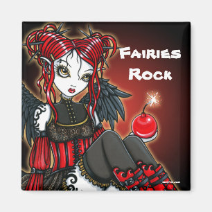 "Abigail" Red gothic Fire Fairy Angel Magnet Magneet