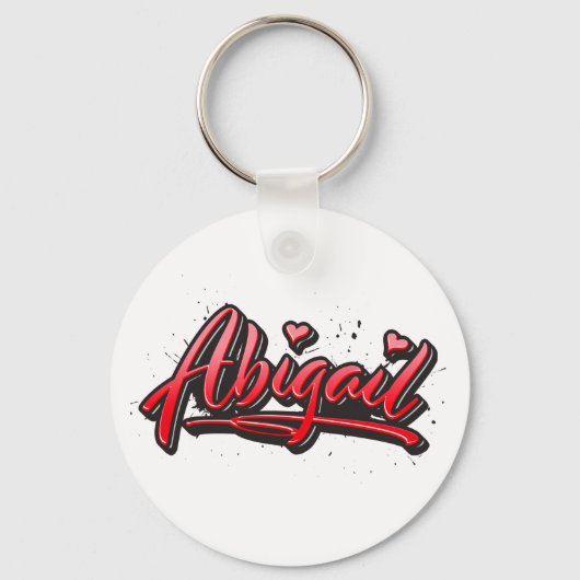 Abigail rode Hart Graffiti sleutelhanger (Voorkant)