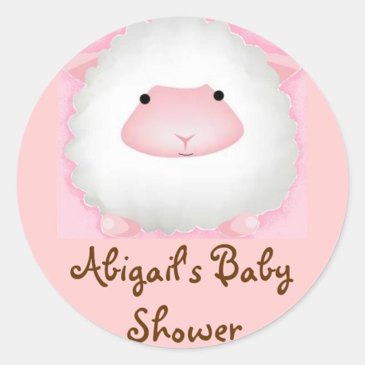 Abigail's Baby shower Ronde Sticker (Voorkant)