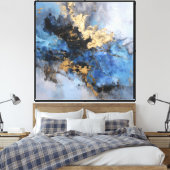 Abîme d'Or Craquelé – Art Mural Abstrait (Insitu(Chambre))