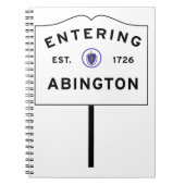 Abington, Massachusetts, stad invoeren teken Notitieboek (Voorkant)