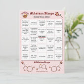 Ableism Bingo Kaart Mental Illness Edition (Staand voorkant)