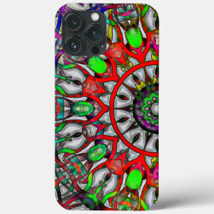 Abnormale groene kleur kaleidoscoop mandala t.b.t. iPhone 13 pro max hoesje