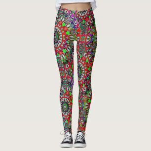 Abnormale groene kleur kaleidoscoop mandala t.b.t. leggings