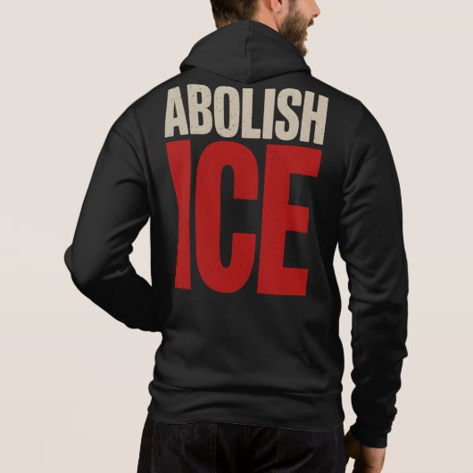 Abolish ICE Minimalist Protest Typography Design Hoodie (Achterkant)