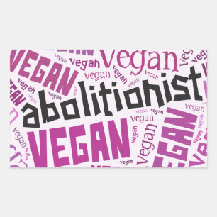 "Abolitionist Vegan" Word-Cloud-mozaïek Rechthoekige Sticker